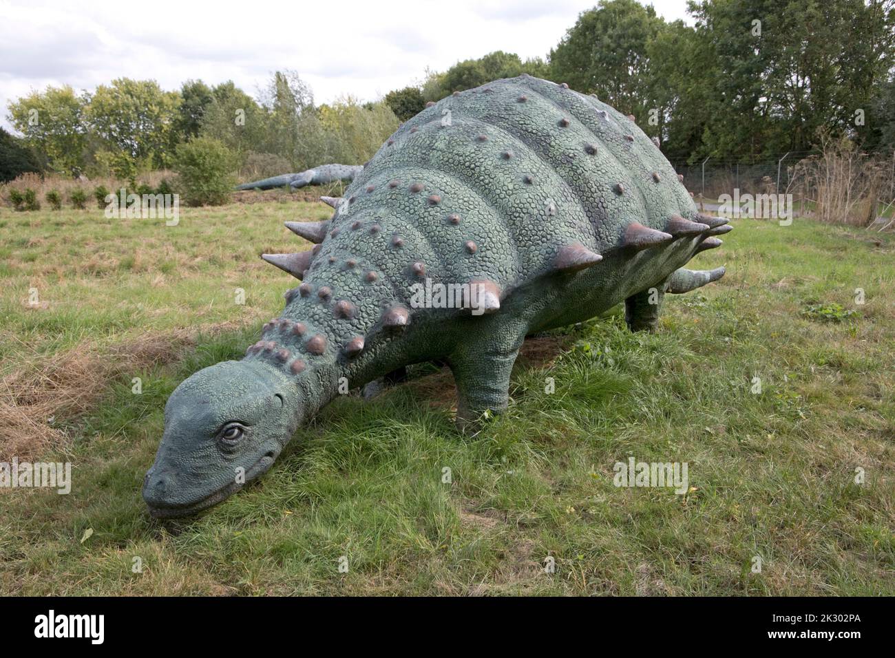 LifeSize modello di Panaplosaurus corazzato dinosauro tutte le cose Wild, Honeybourne, UK Foto Stock