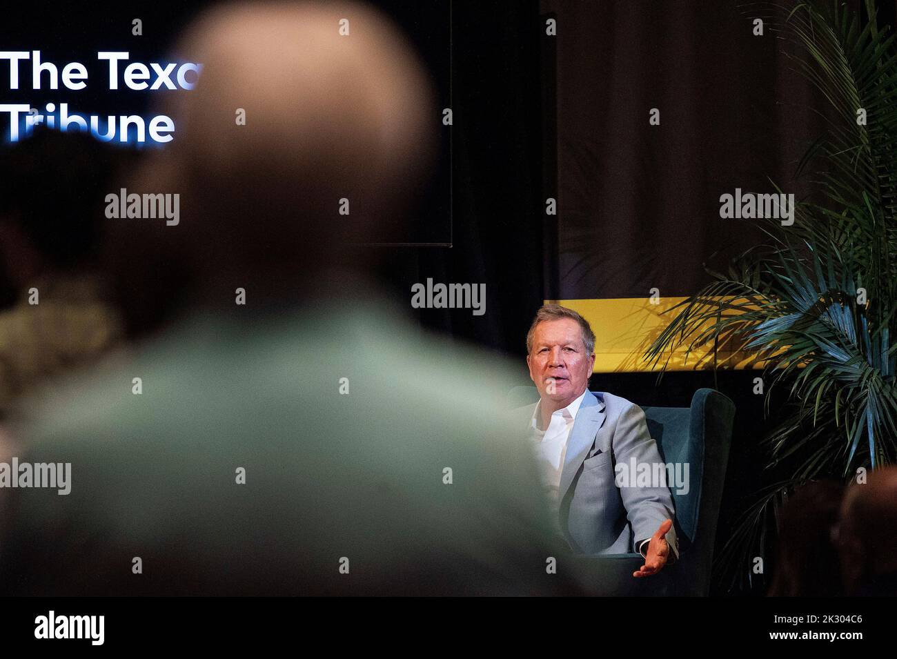 Austin, Texas, Stati Uniti. 23rd Set, 2022. John Kasich ex Governatore dell'Ohio parlando al Texas Tribune Festival, Central Presbyterian Church di Austin, Texas. Mario Cantu/CSM/Alamy Live News Foto Stock