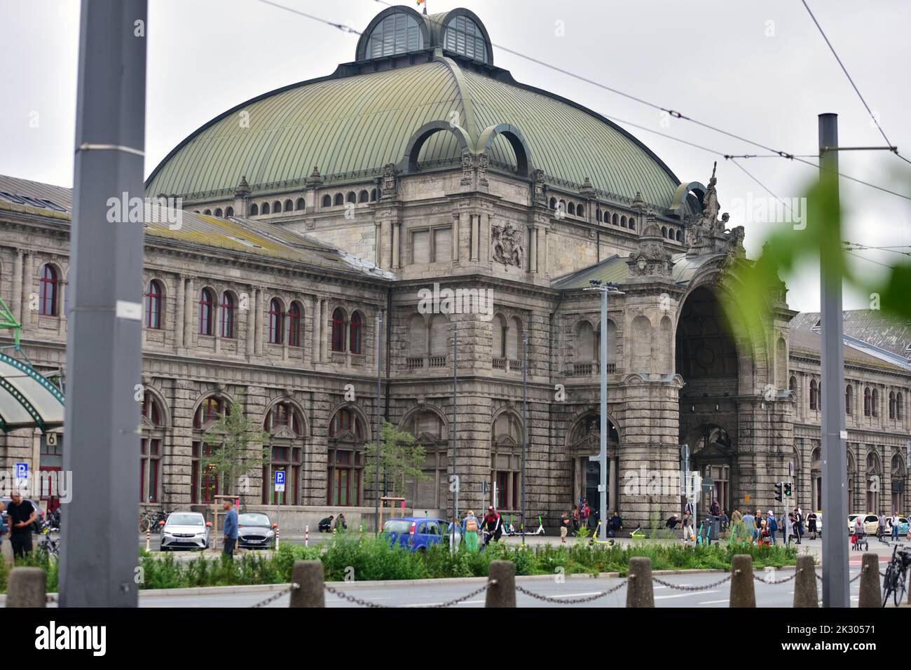 Stazione ferroviaria nel centro di Norimberga, Baviera Foto Stock