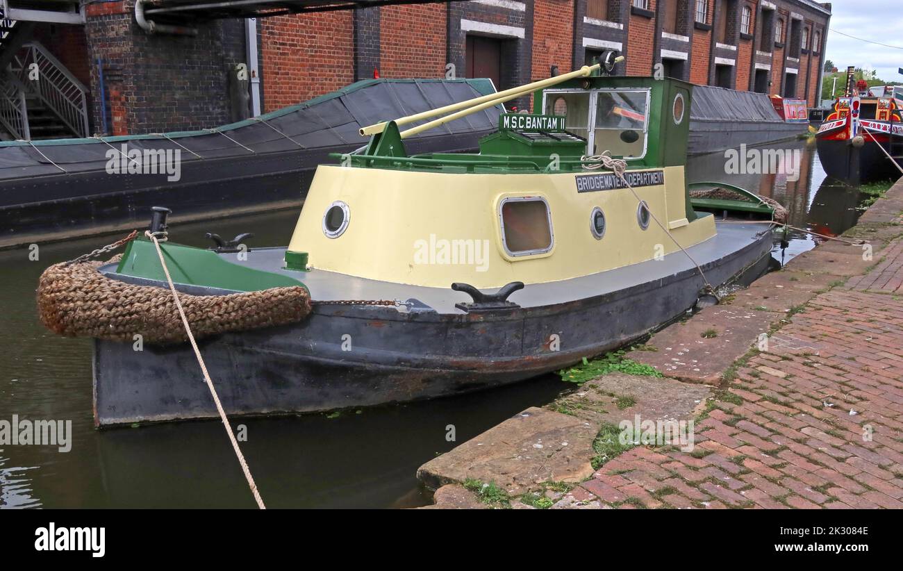 MSC Bantam II, MSCC Bridgewater Canal reparto di manutenzione barca, costruito da E.C. Jones & Son, Brentford - Tug di Lighterage precedentemente gestito da MSCC Foto Stock