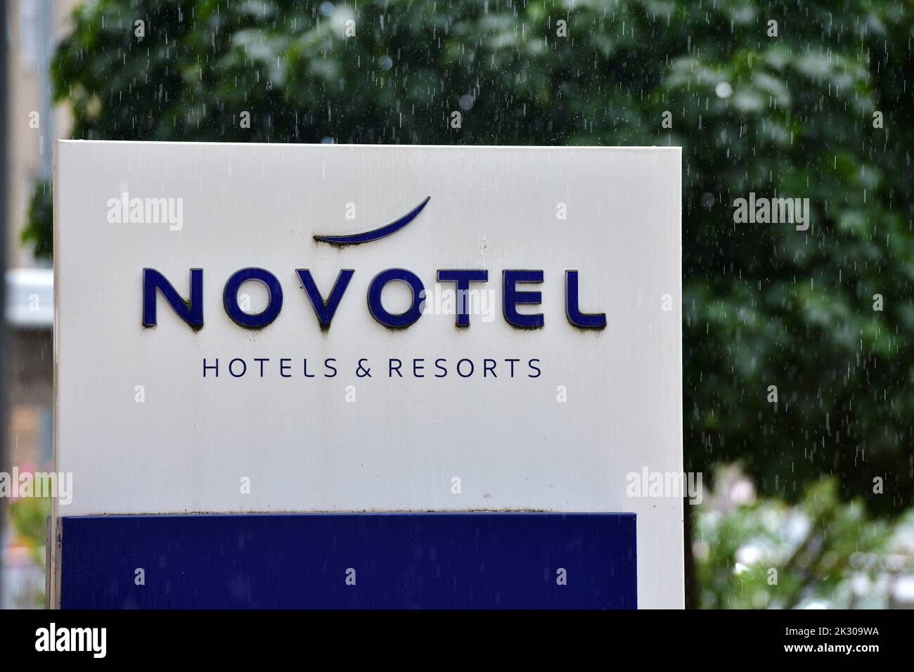 Indicazioni per Novotel nel centro di Norimberga Foto Stock