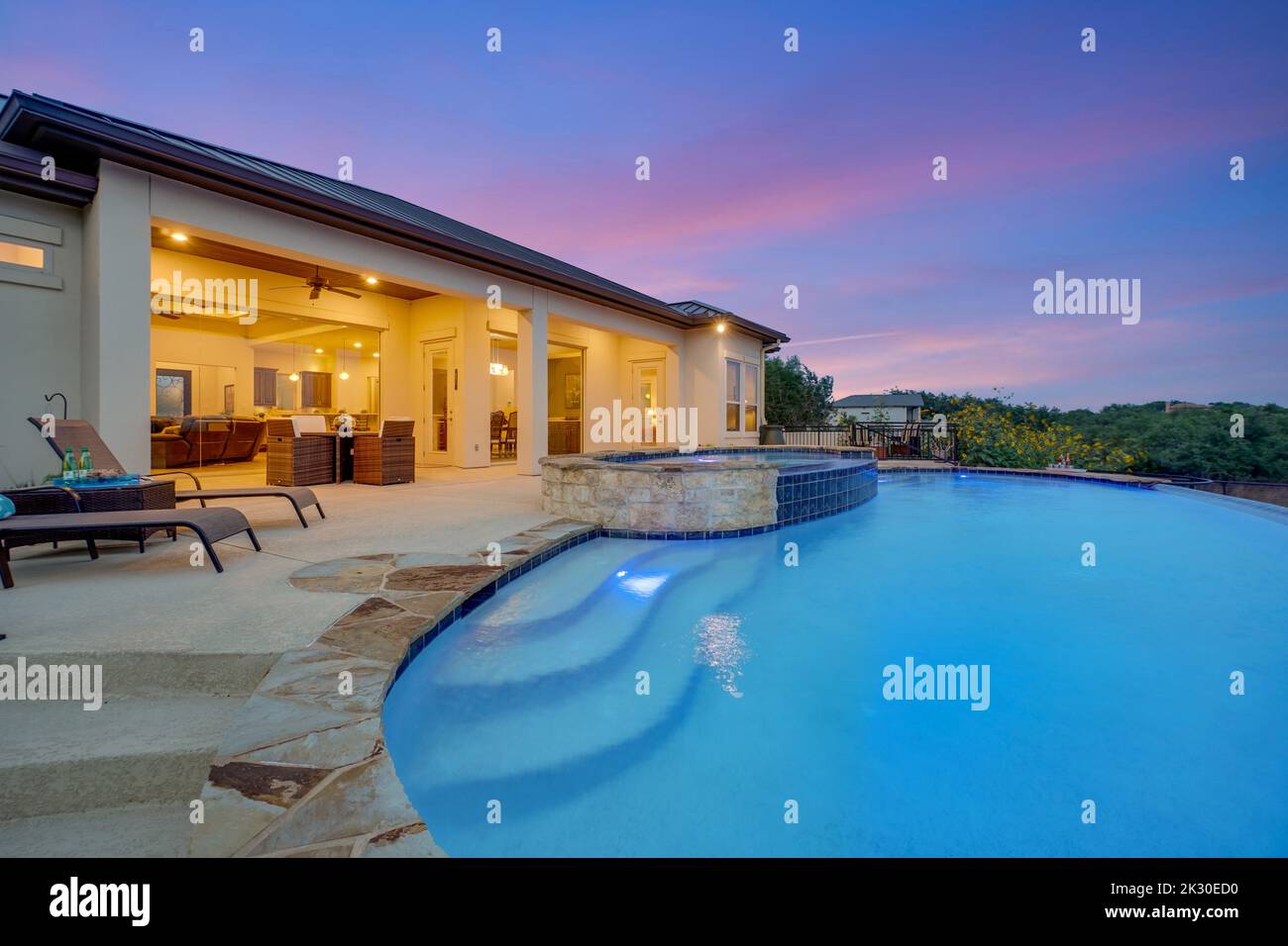 Immobiliare di lusso in arizona con una piscina sul cortile Foto Stock