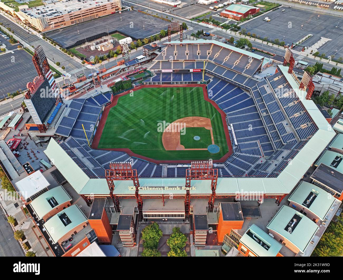 Vista aerea di Empty Citizens Bank Park Philadelphia Foto Stock