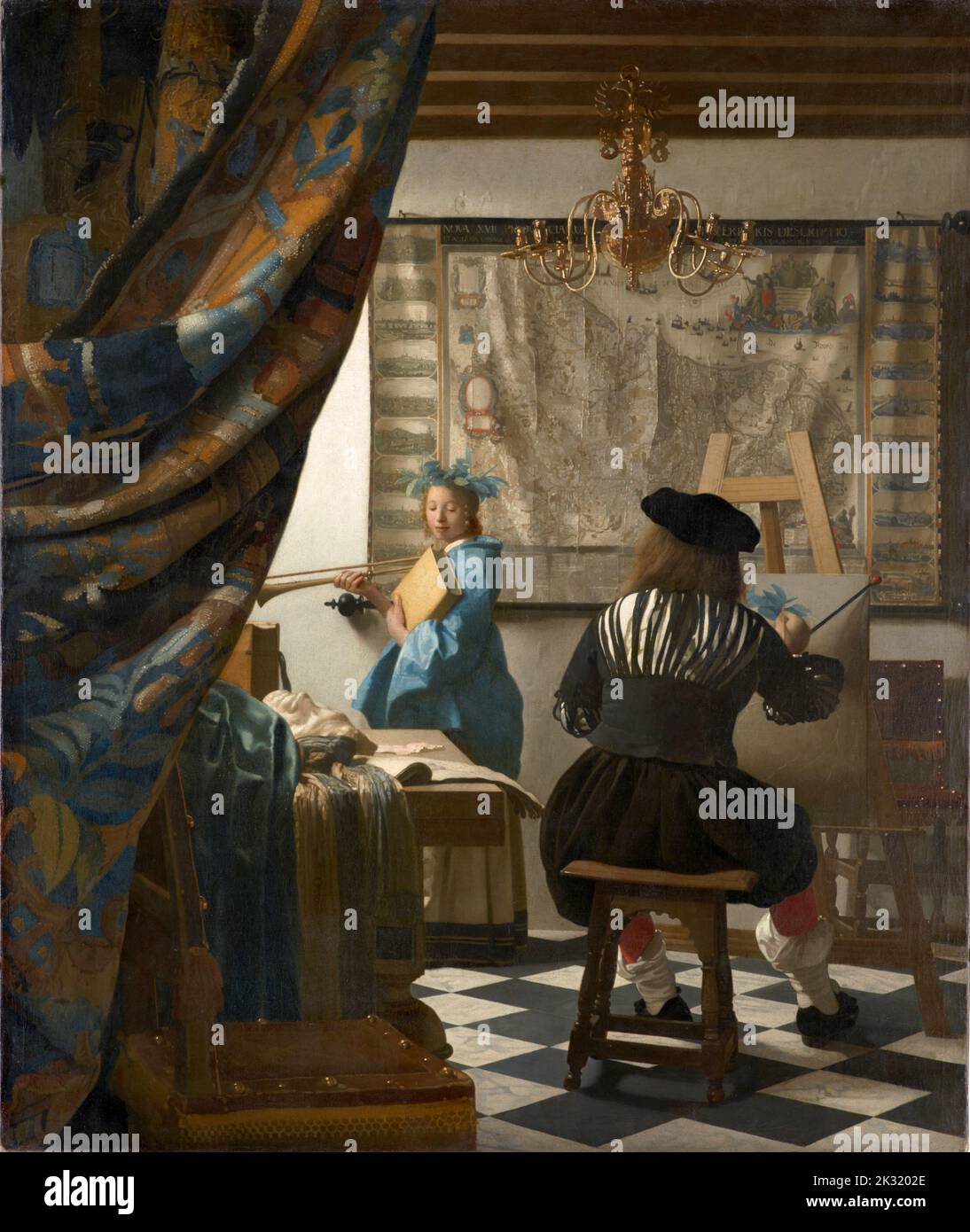 Johannes Vermeer: L'arte della pittura, 1666 olandese: De Schilderkonst Foto Stock