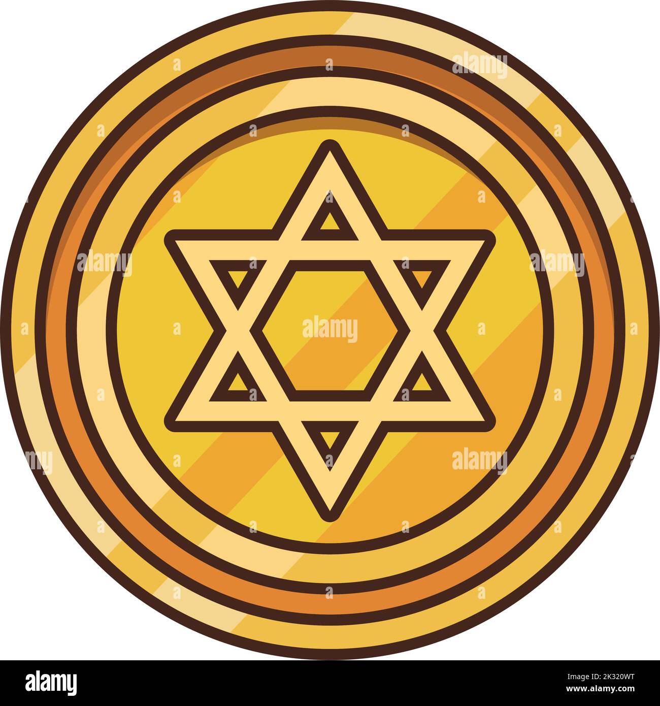 moneta d'oro ebraica Illustrazione Vettoriale