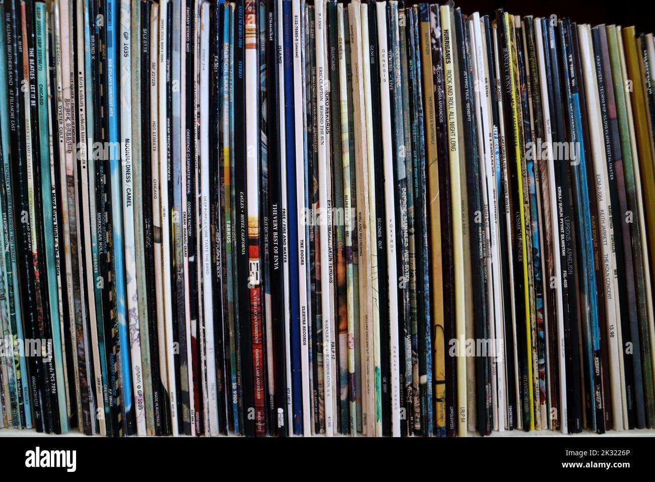 Colorful vinile LP record Spines collezione Foto Stock