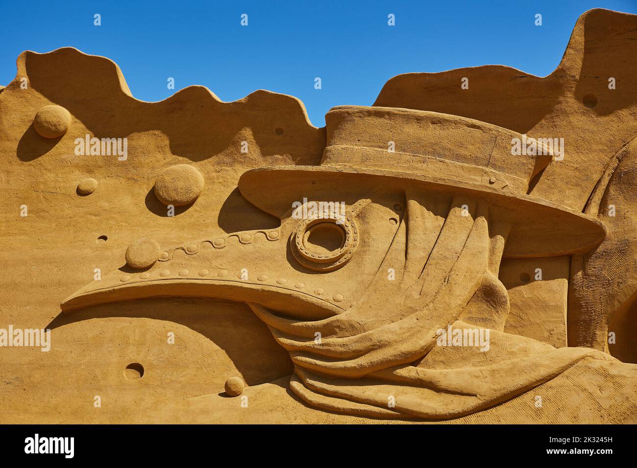 Sondervig, Danimarca, giugno 2022: Festival internazionale delle sculture di sabbia Foto Stock
