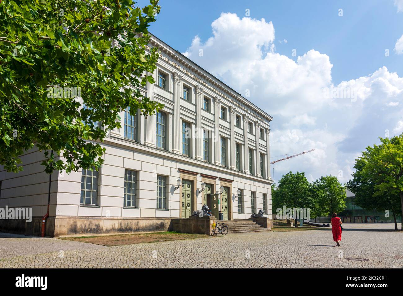 Halle (Saale): Edificio principale Löwengebäude università Martin-Luther-Universität Halle-Wittenberg in , Sachsen-Anhalt, Sassonia-Anhalt, Germania Foto Stock