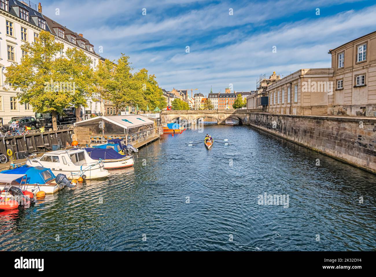 Copenhagen Frederiksholm canale nel centro della città, Danimarca Foto Stock