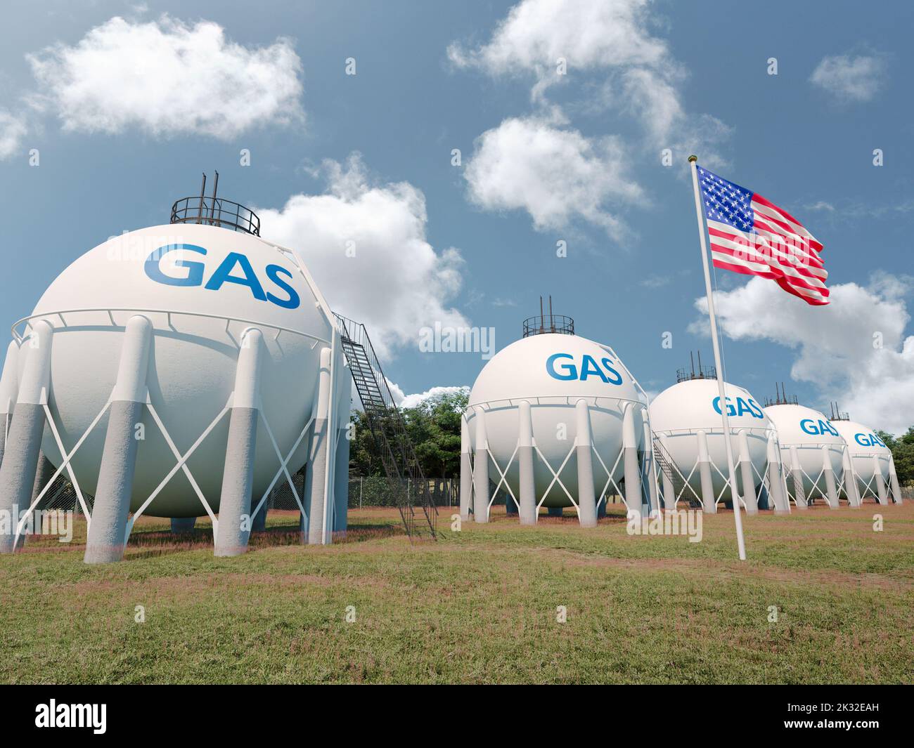 Serbatoio americano di deposito di gas naturale Foto Stock