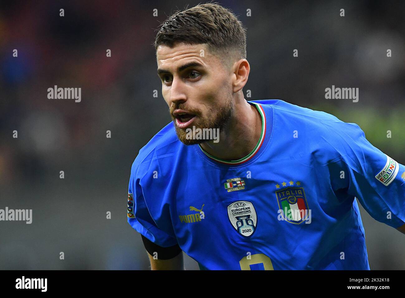 Milano, Italia. 23rd Set, 2022. Jorginho Italia durante la partita della lega delle Nazioni europee 2022 Italia-Inghilterra Stadio Giuseppe Meazza a Milano, 23rd settembre 2022 Fotografo01 Credit: Independent Photo Agency/Alamy Live News Foto Stock