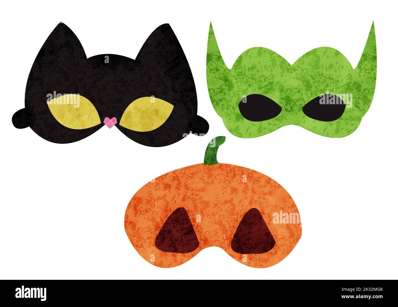 Maschera di Halloween set acquerello. Foto Stock