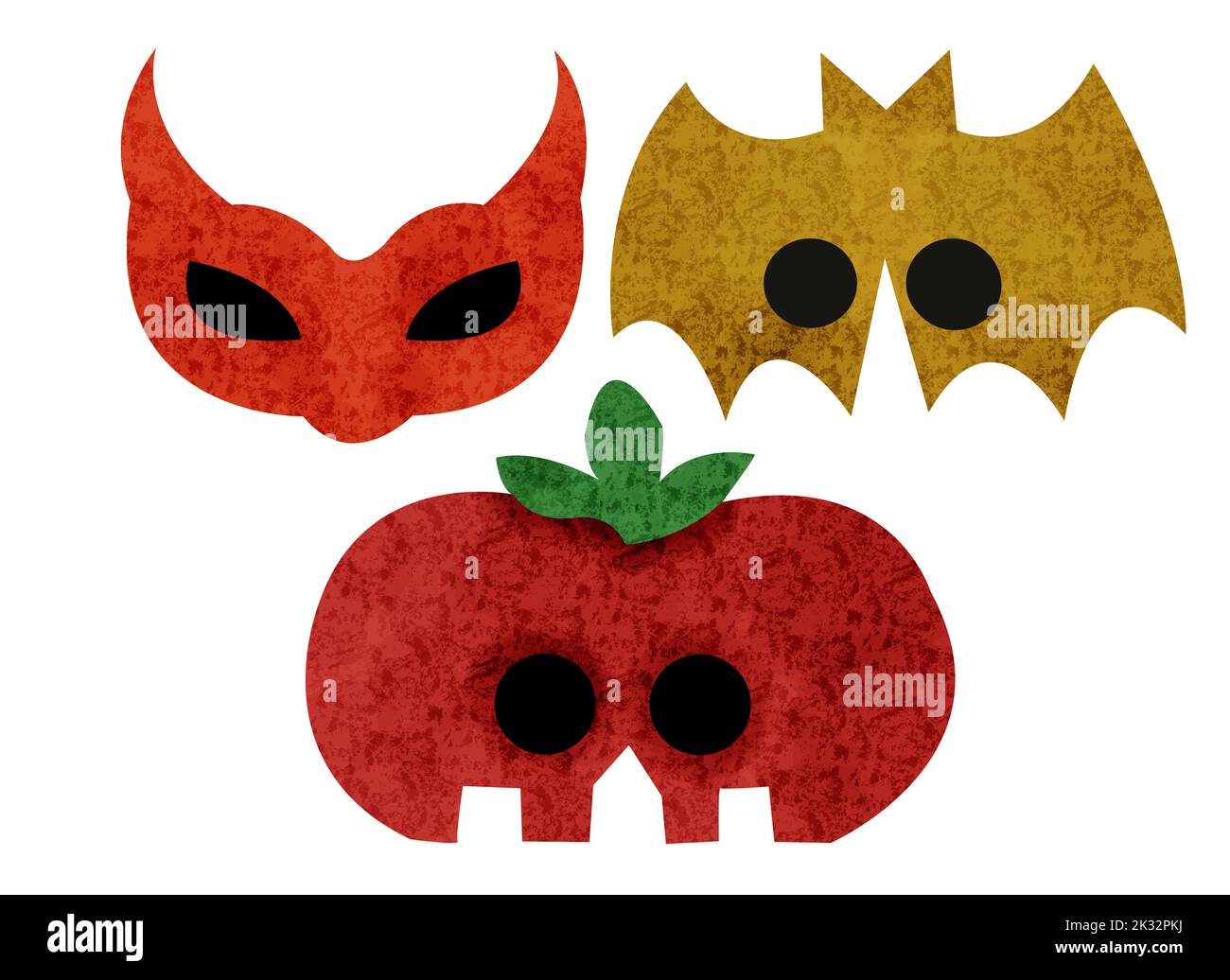 Maschera di Halloween set acquerello. Foto Stock