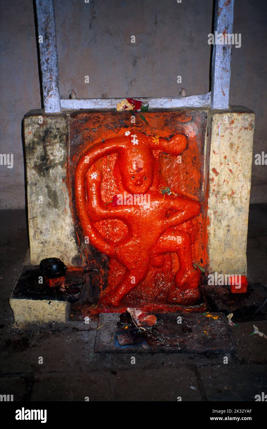 Statua di Kihim India Hanuman ad Ashram Foto Stock
