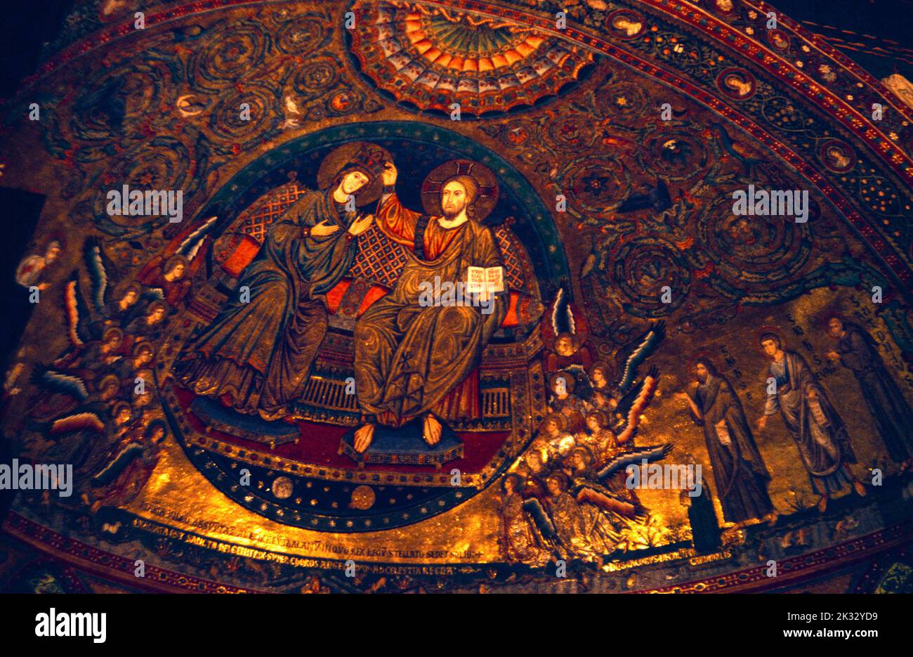 Roma Italia Santa Maria maggiore fresco dell'Incoronazione della Vergine Foto Stock