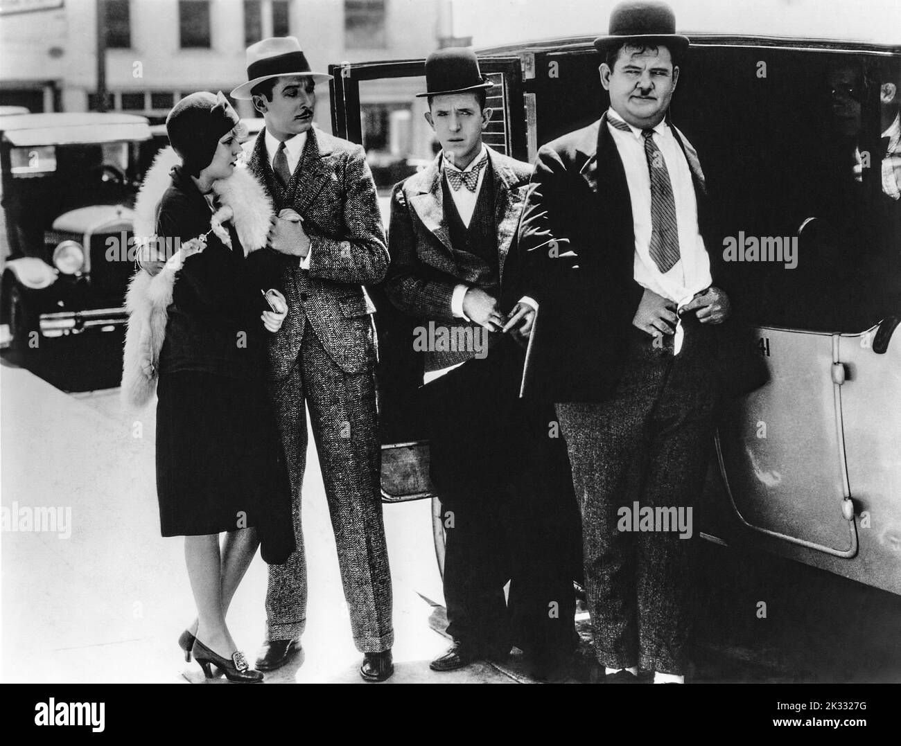 Stan Laurel e Oliver Hardy nella scena cinematografica 'Liberty' 1929 Foto Stock