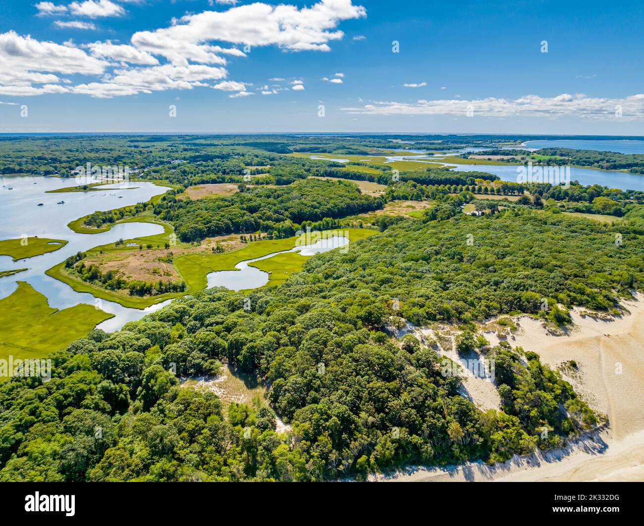 Vista aerea del Conscience Point National Wildlife Refuge Foto Stock