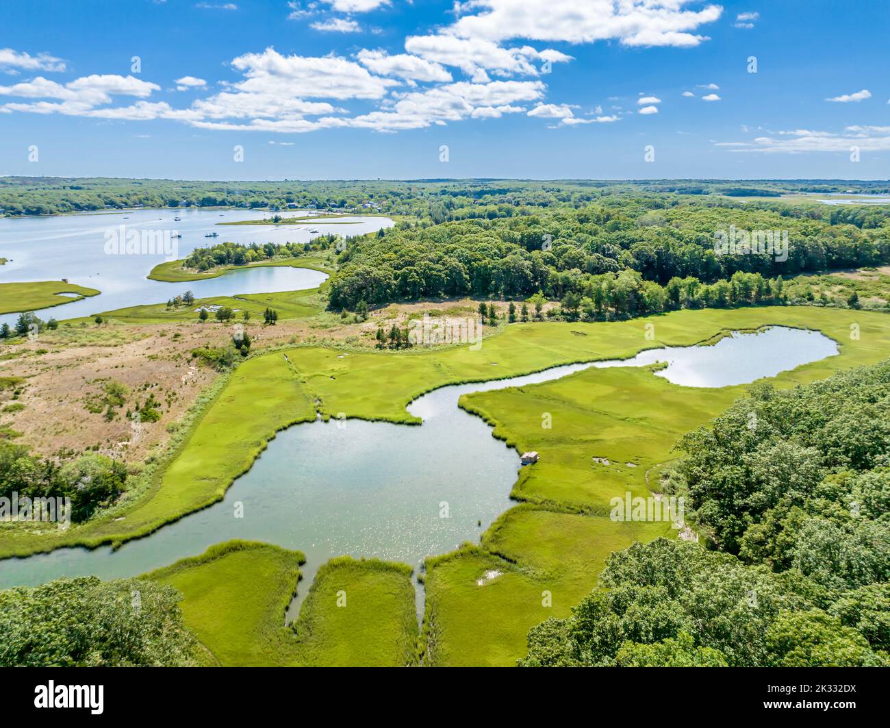 Vista aerea del Conscience Point National Wildlife Refuge Foto Stock