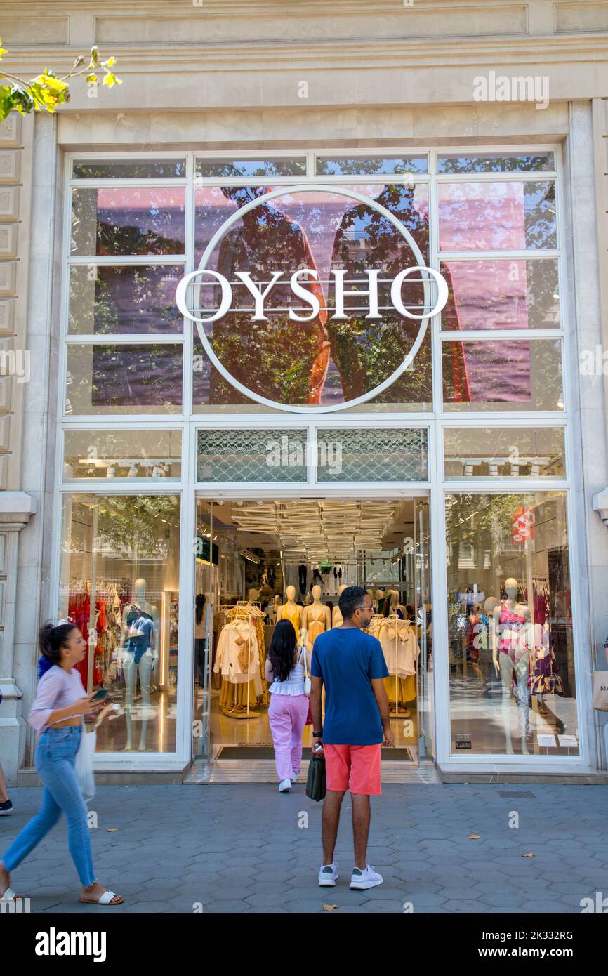 Oysho negozio di fronte a Barcellona, Spagna Foto Stock