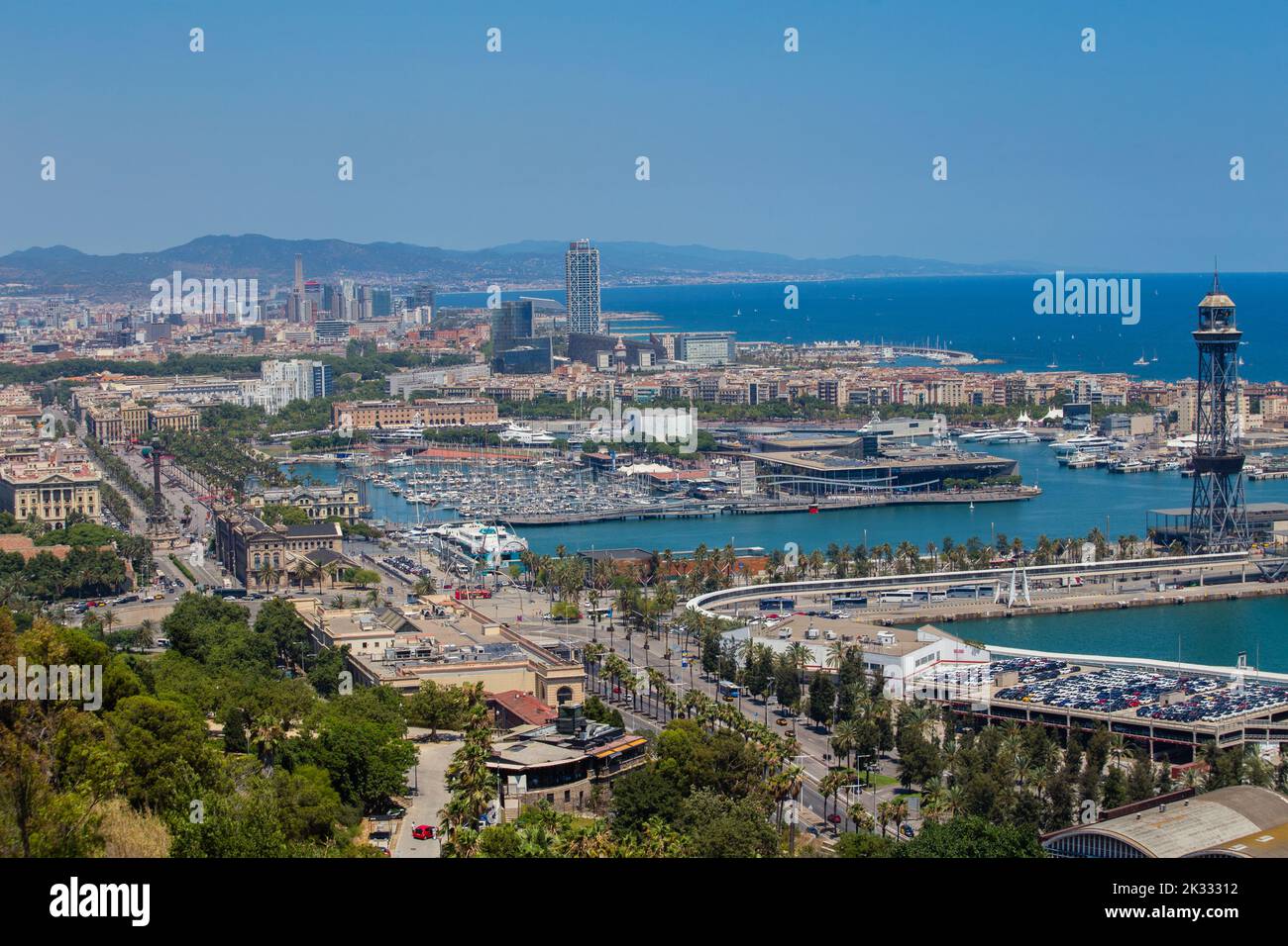 Porto e porto turistico di Barcellona Port Vell, Spagna Foto Stock