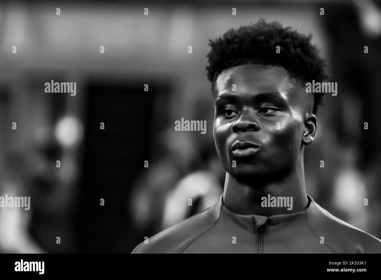 Bukayo Saka (Inghilterra) durante la partita della UEFA 'Nations League 2022-2023 tra l'Italia 1-0 Inghilterra allo Stadio Giuseppe Meazza il 23 settembre 2022 a Milano. Credit: Maurizio Borsari/AFLO/Alamy Live News Foto Stock Bukayo Saka (Inghilterra) durante la partita della UEFA 'Nations League 2022-2023 tra l'Italia 1-0 Inghilterra allo Stadio Giuseppe Meazza il 23 settembre 2022 a Milano. Credit: Maurizio Borsari/AFLO/Alamy Live News Foto Stock