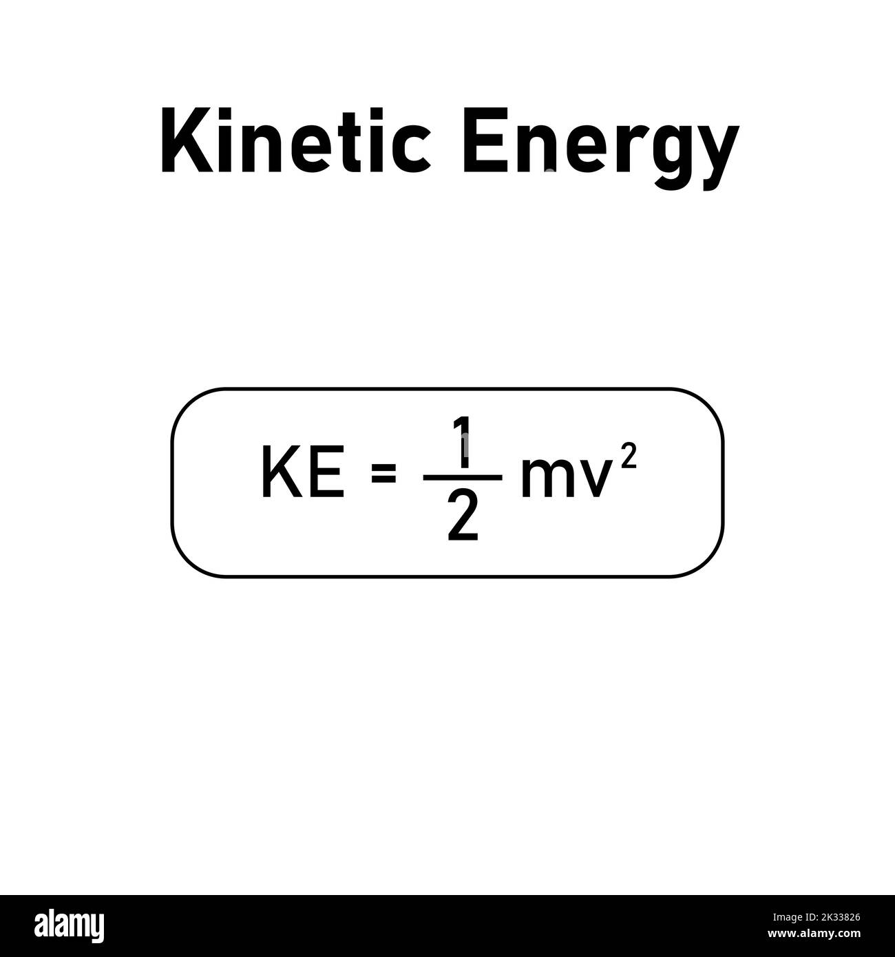 formula di energia cinetica in fisica Illustrazione Vettoriale