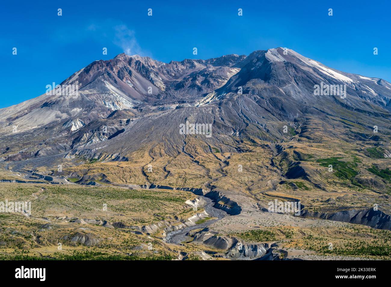 Vista panoramica su Mount St. Helens, Skamania County, Washington, Stati Uniti Foto Stock