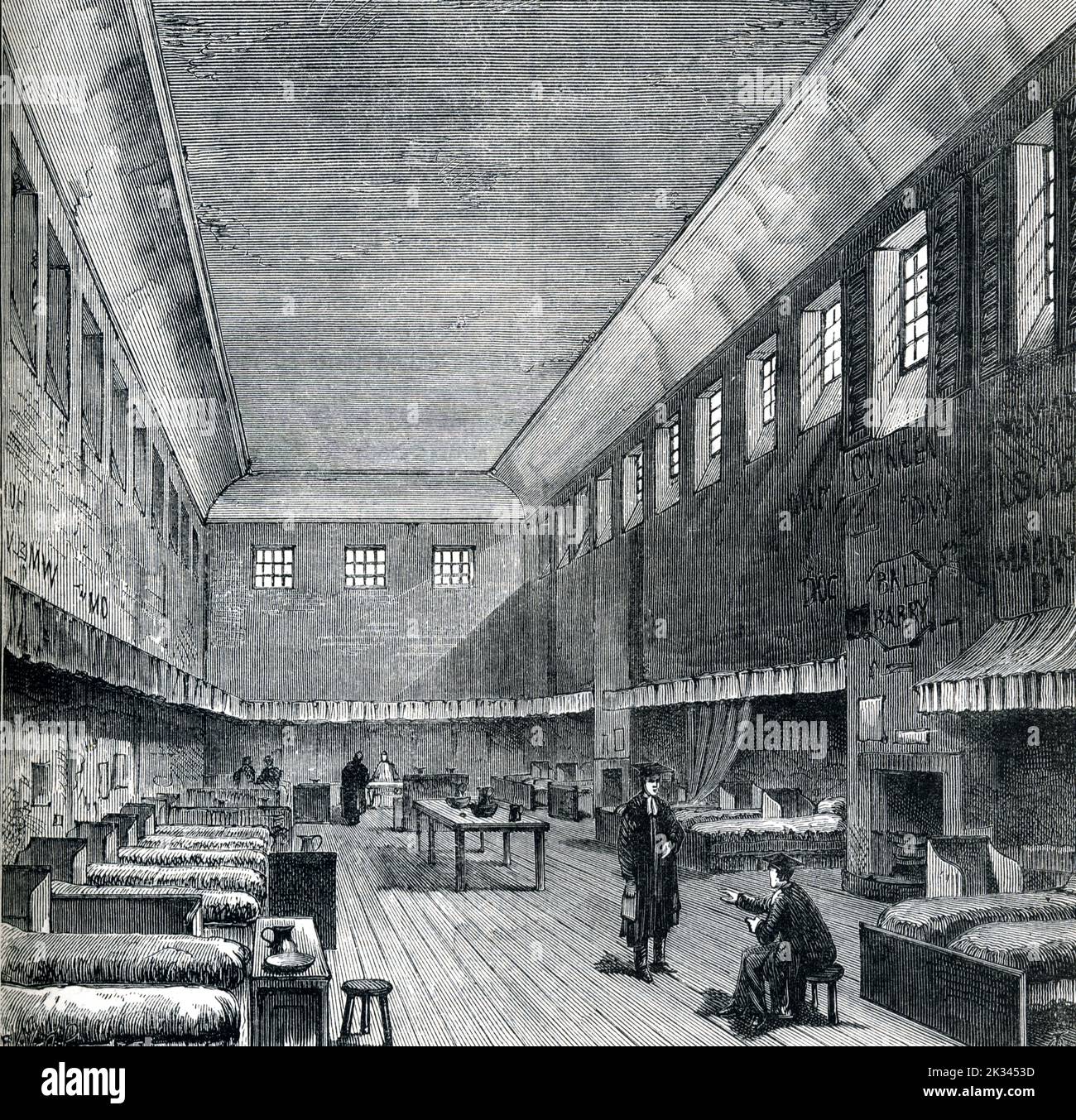 Westminster School Dormitorio Londra 19th ° secolo illustrazione Foto Stock