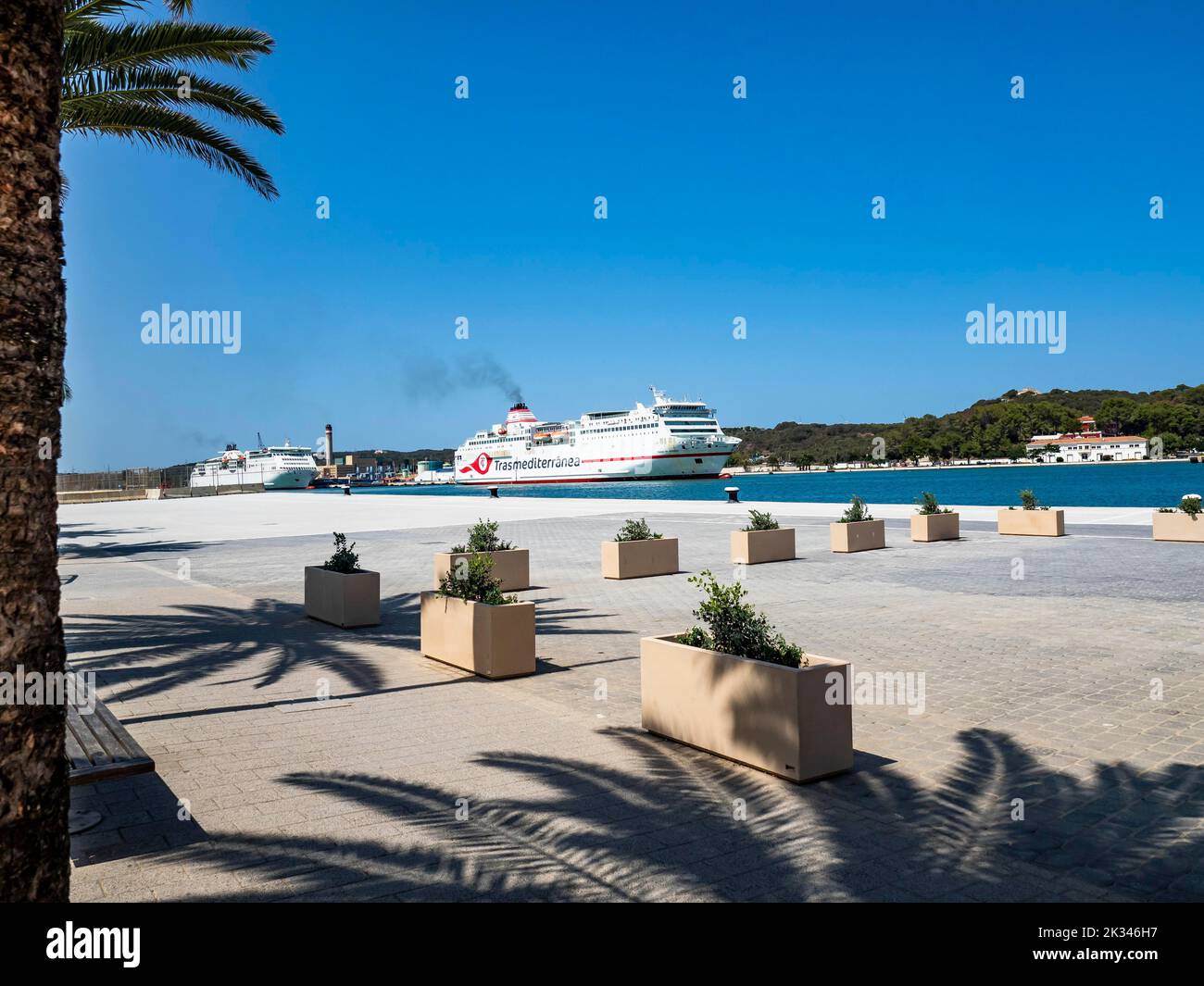 Port de Mao, Super Sailing Yacht, Mahon, Minorca, Isole Baleari, Spagna Foto Stock