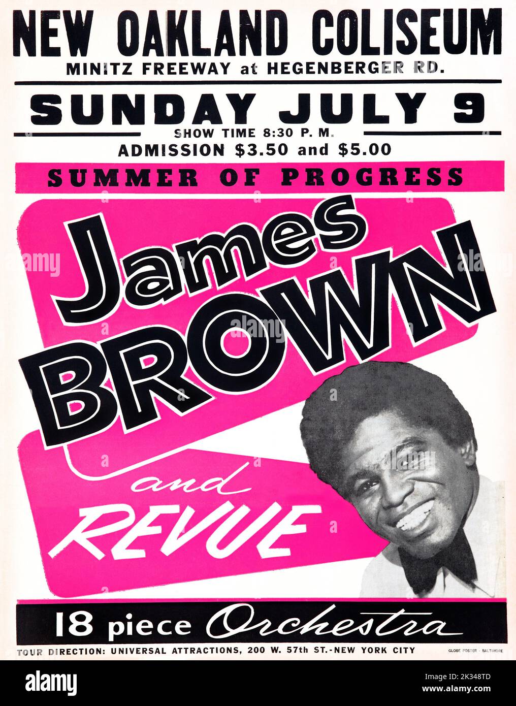 JAMES BROWN E REVUE NUOVO OAKLAND COLISEUM 1967 POSTER CONCERTO NEW YORK Foto Stock