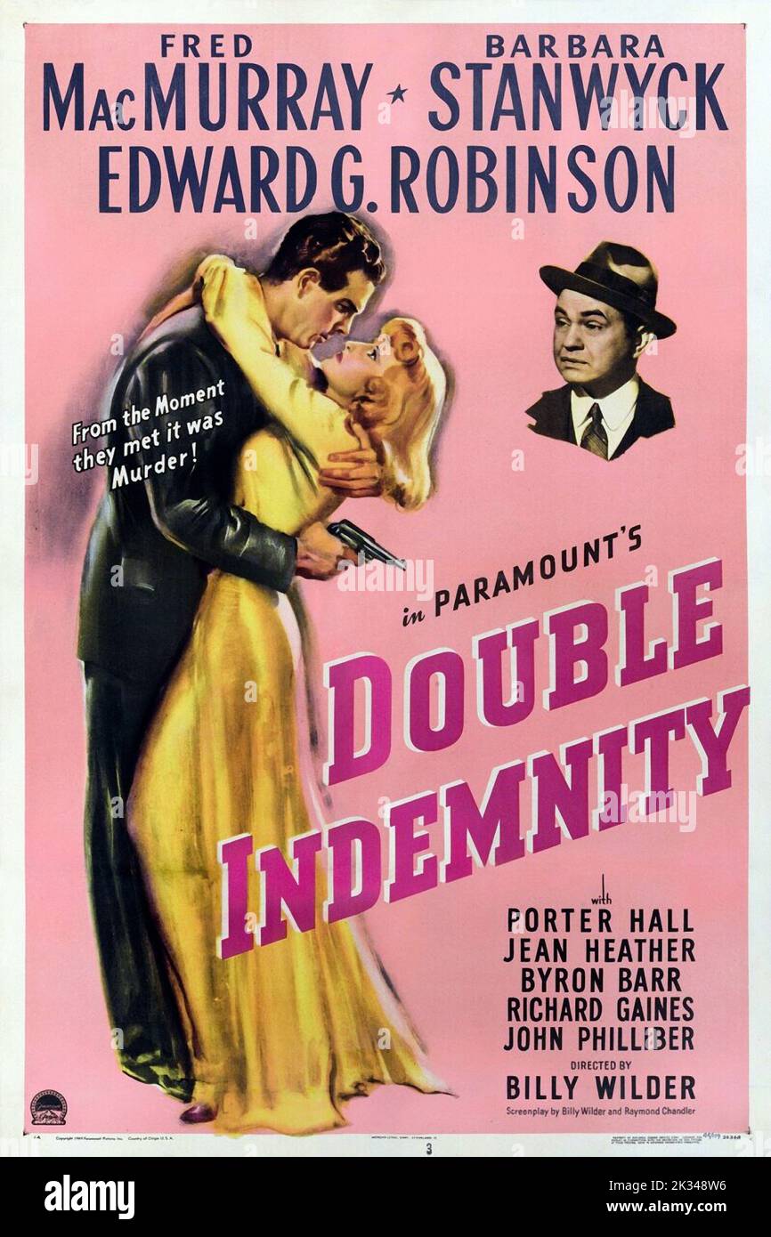 Poster del film d'epoca 1940s - DOPPIA INDENNITÀ. 1944. Direttore: BILLY WILDER. Credito: IMMAGINI DI IMPORTANZA FONDAMENTALE Foto Stock