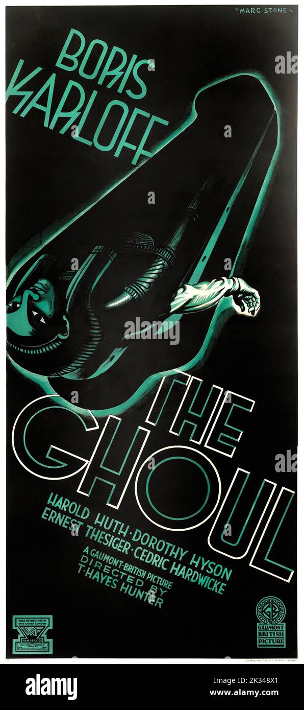 Poster del film vintage 1930s per Boris Karloff's - THE GOUL, 1933 Foto Stock