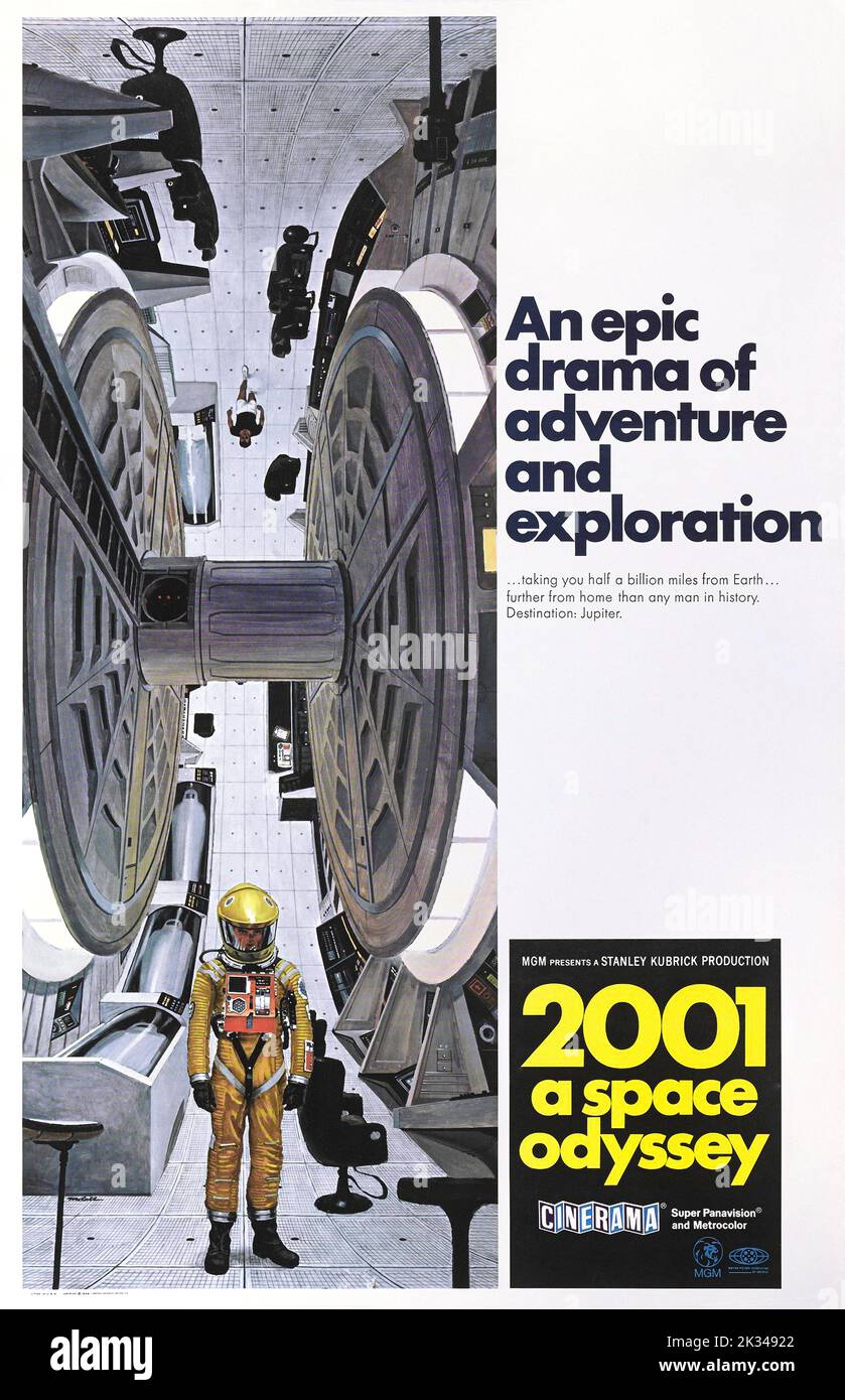 Poster del film d'epoca 1960s - 2001: Un'ODISSEA NELLO SPAZIO. Anno: 1968. Direttore: STANLEY KUBRICK. Credito: M.G.M. Foto Stock