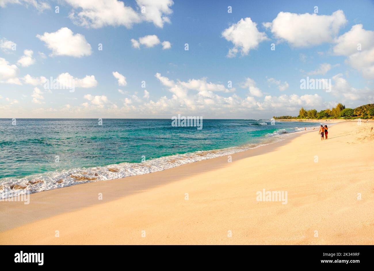 Hawaiian tranquilla e bella spiaggia Foto Stock