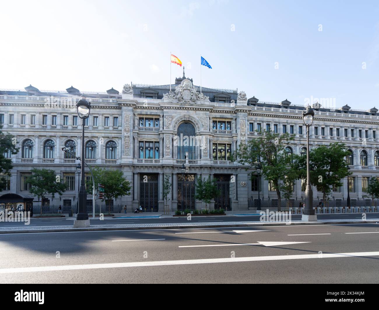 Madrid, Spagna, settembre 2022. Vista esterna dell'edificio della Banca Centrale di Spagna nel centro della città Foto Stock