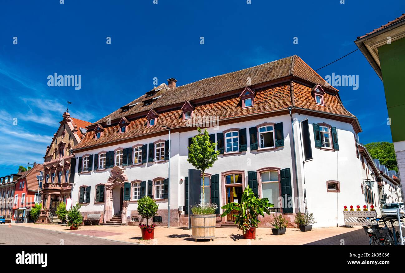 Architettura di Herbolzheim, una città di Baden-Wuerttemberg, Germania Foto Stock