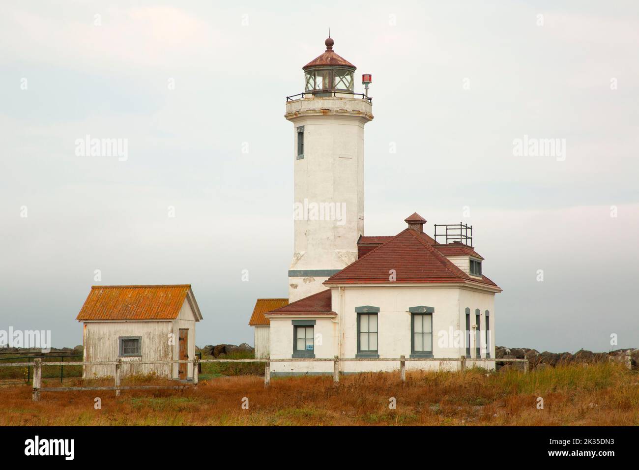 Punto Faro di Wilson, Fort Worden parco dello stato di Washington Foto Stock