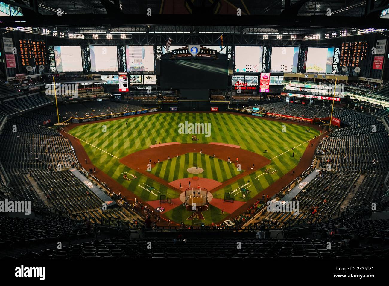 Chase Stadium prima di una partita di baseball della MLB tra gli Arizona Diamondbacks e i San Francisco Giants venerdì 23 settembre 2022 a Phoenix. Il Foto Stock