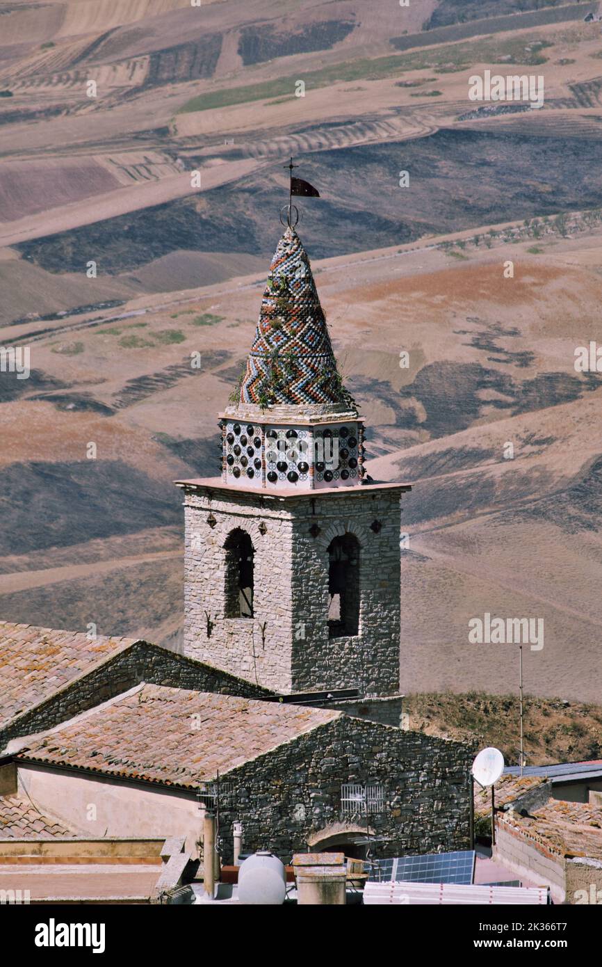 Campanile della Chiesa di San Marco in Vicari, Sicilia Occidentale, Italia Foto Stock