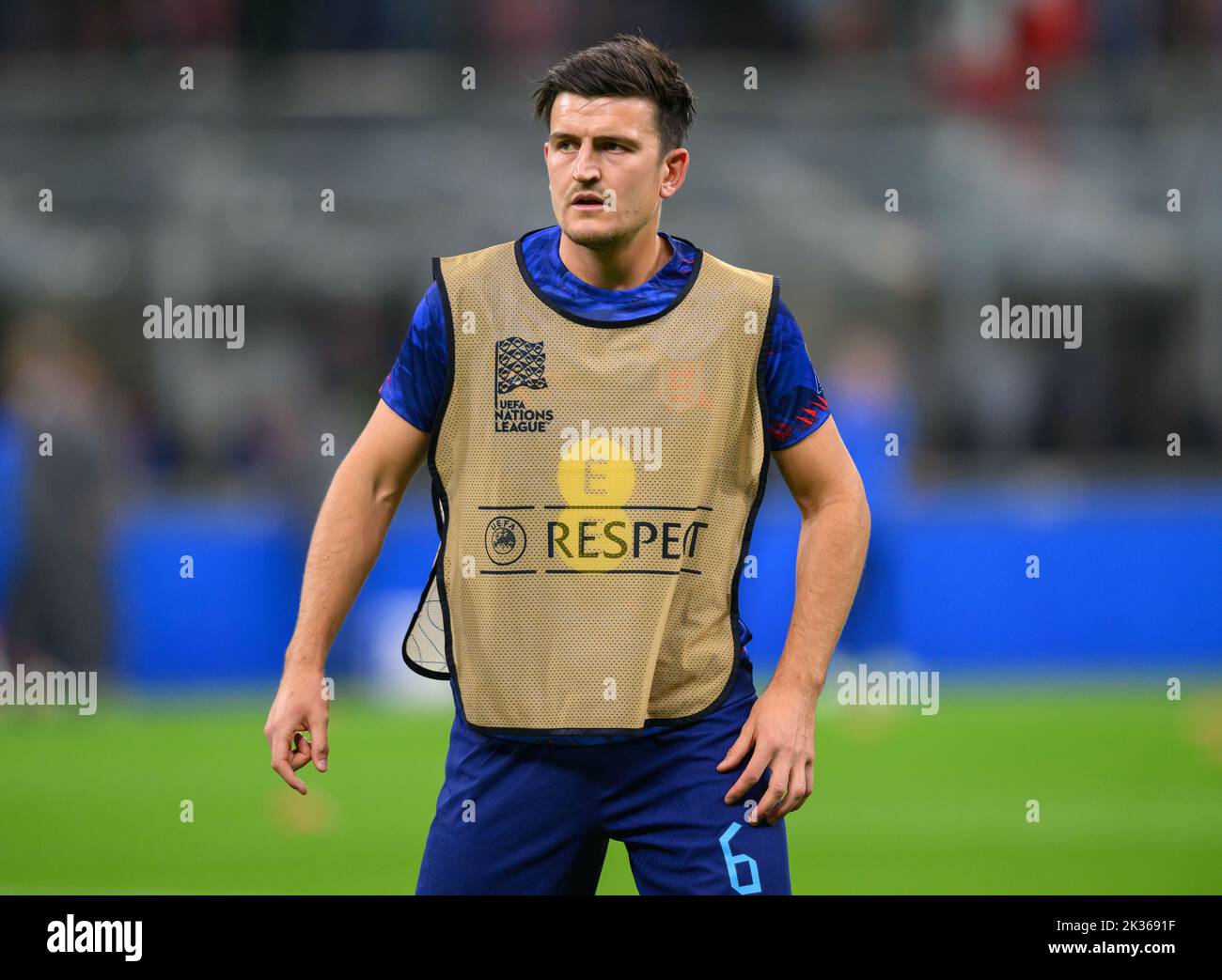 Harry Maguire in Inghilterra durante la partita della UEFA Nations League al San Siro di Milano Foto Stock