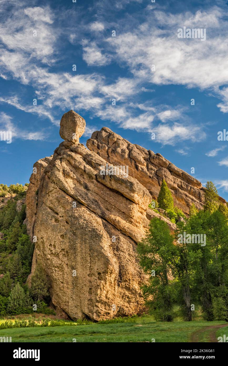 Rocce conglomerate, Reddick Canyon, Chicken Creek Road, FR 101, San Pitch Mountains, Uinta National Forest, Utah, USA Foto Stock
