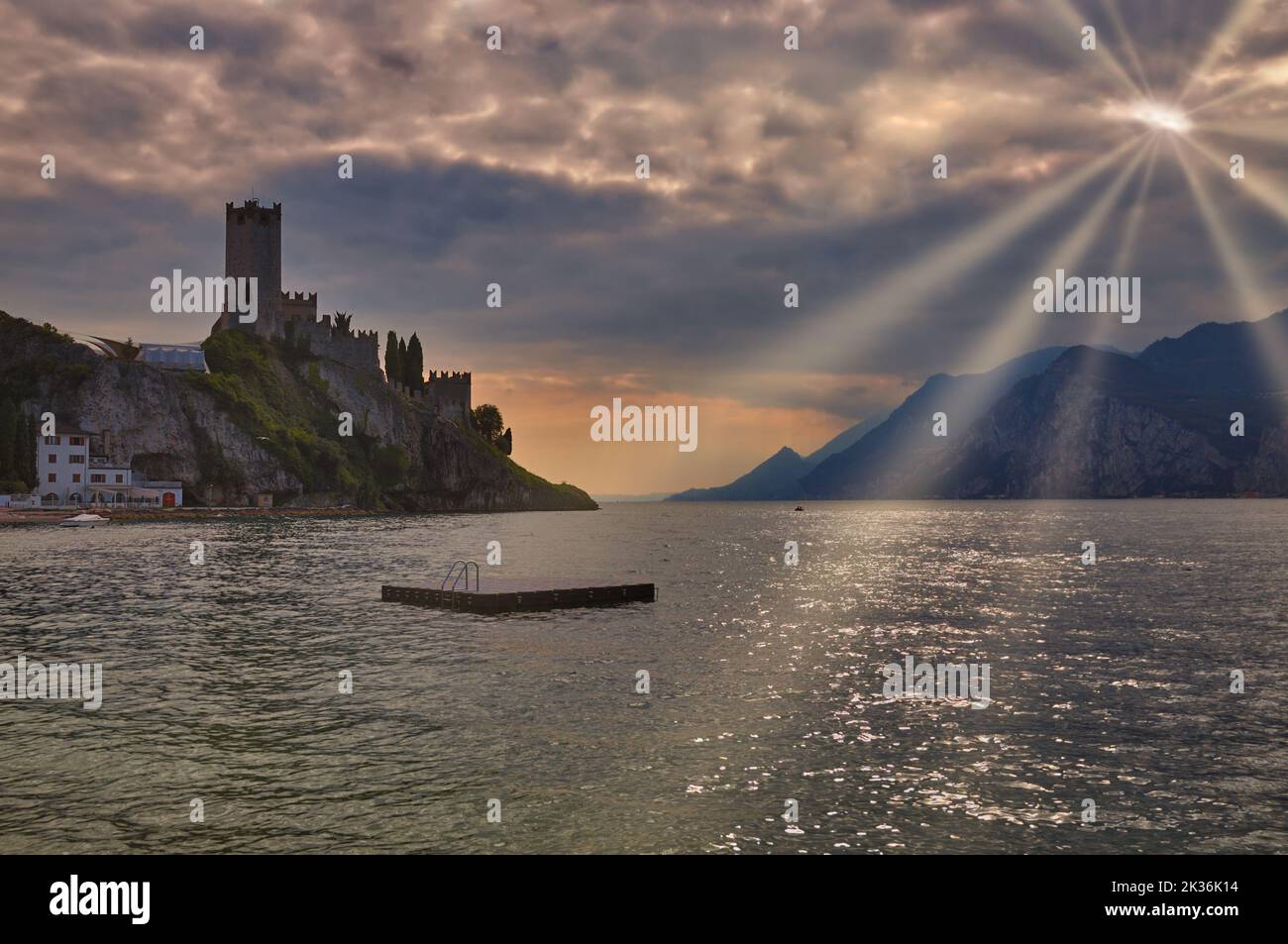 Serata a Malcesine sul Lago di Garda Foto Stock