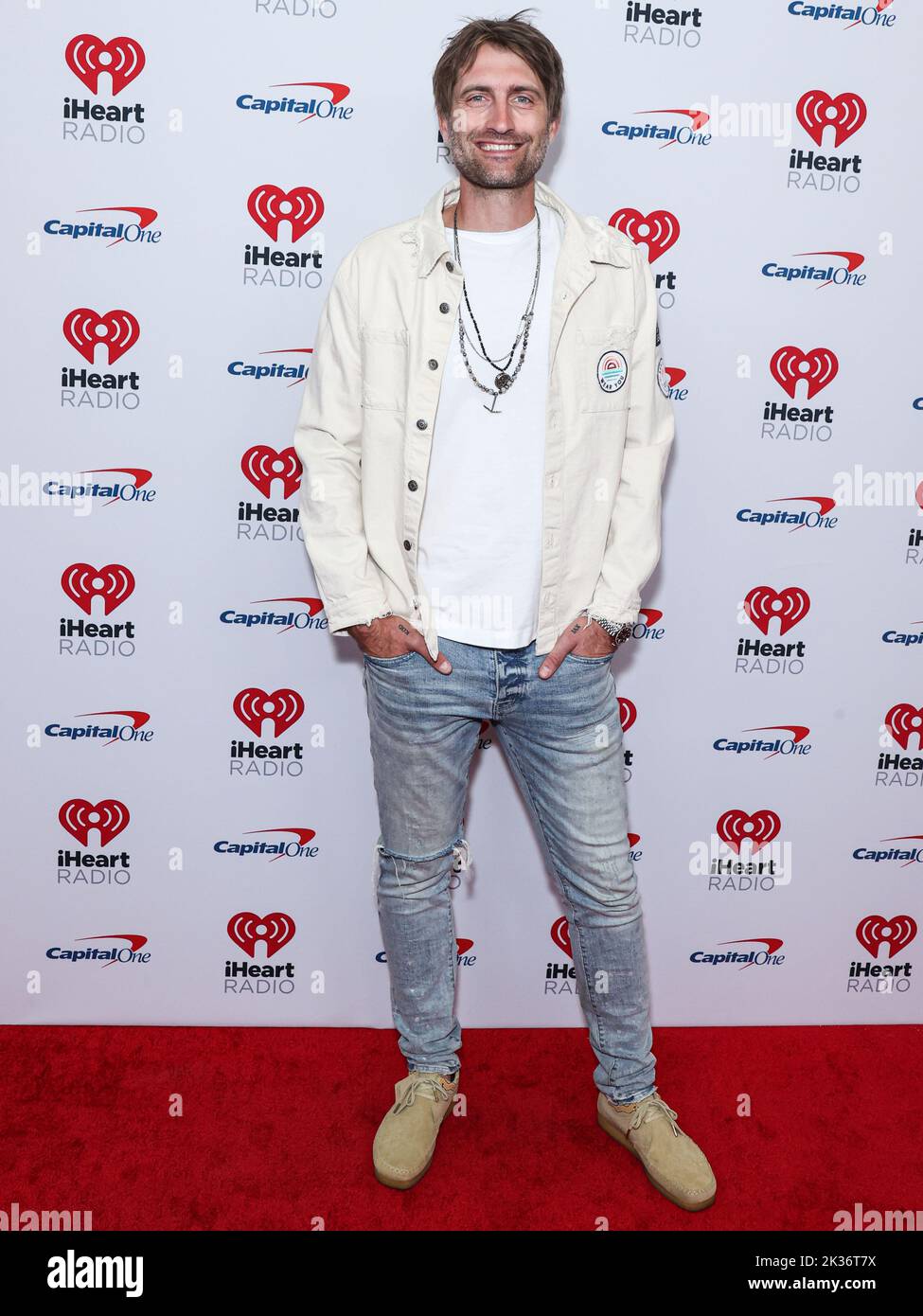 LAS VEGAS, NEVADA, USA - 24 SETTEMBRE: Ryan Hurd si presenta nella sala stampa al 2022 iHeartRadio Music Festival - Night 2 che si tiene presso la T-Mobile Arena il 24 settembre 2022 a Las Vegas, Nevada, Stati Uniti. (Foto di Xavier Collin/Image Press Agency) Foto Stock