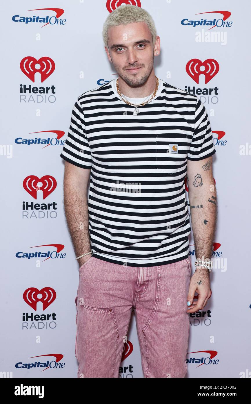 LAS VEGAS, NEVADA, USA - 24 SETTEMBRE: Lauv (Ari Staprans Leff) si presenta nella sala stampa al 2022 iHeartRadio Music Festival - Night 2 che si tiene presso la T-Mobile Arena il 24 settembre 2022 a Las Vegas, Nevada, Stati Uniti. (Foto di Xavier Collin/Image Press Agency) Foto Stock