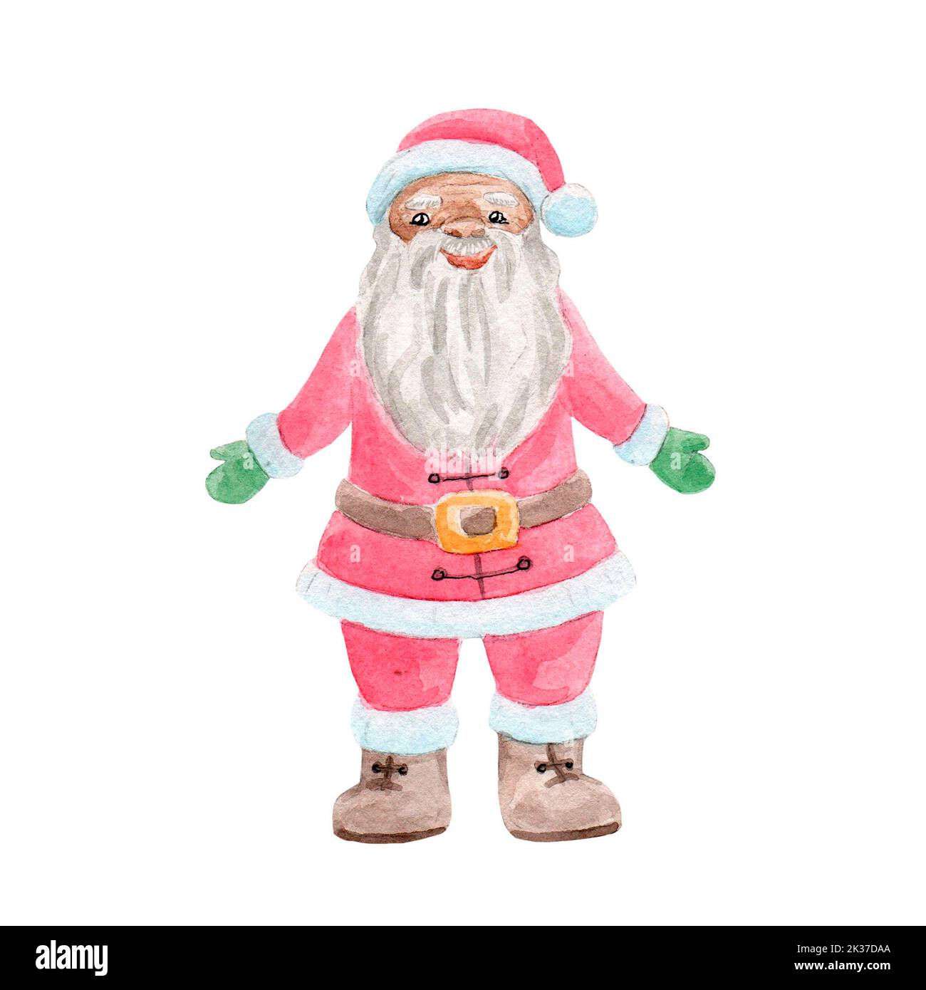 Carino cartoni animati acquerello clipart MR. Babbo Natale per il design. Foto Stock