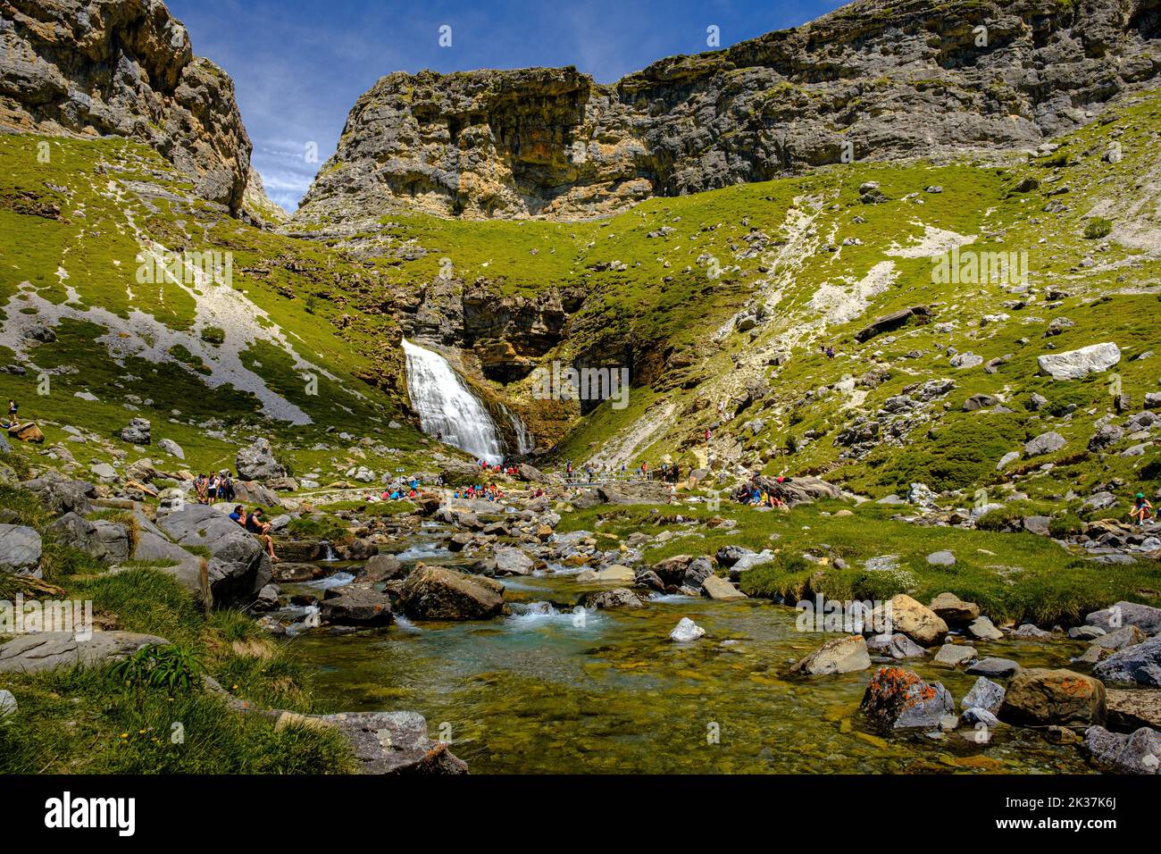 Il Parco Nazionale di Ordesa y Monte Perdido si trova nella provincia di Huesca nella comunità autonoma di Aragona, Spagna. Foto Stock