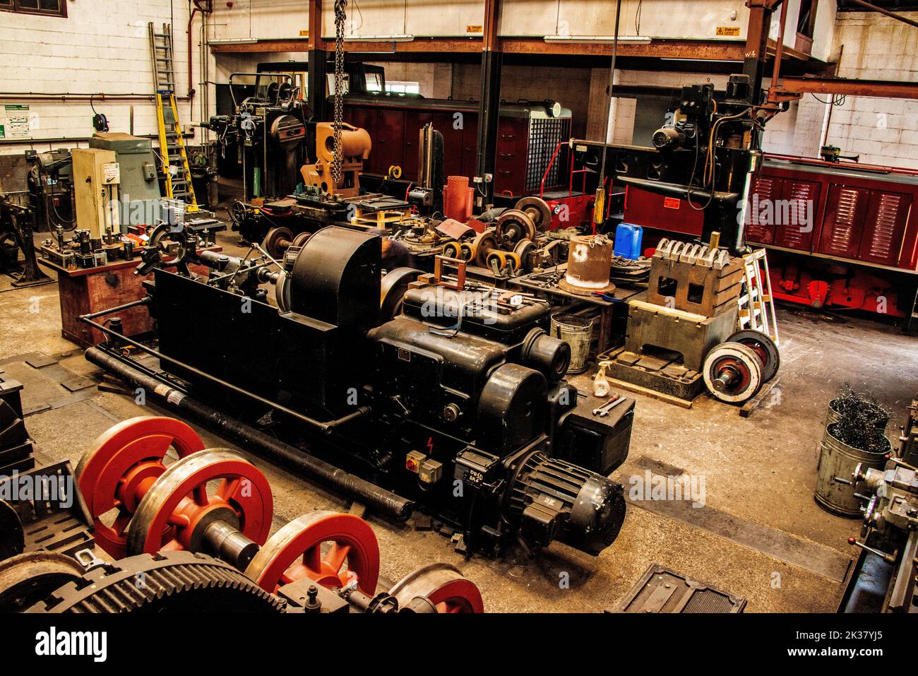 Brecon Mountain Railway officina. Foto Stock