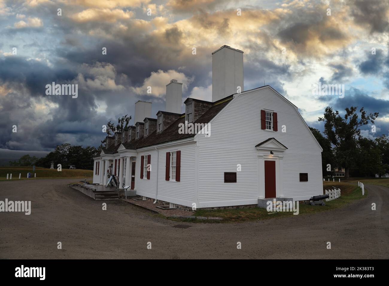 Particolare del sito storico nazionale di Fort Anne, Canada Foto Stock