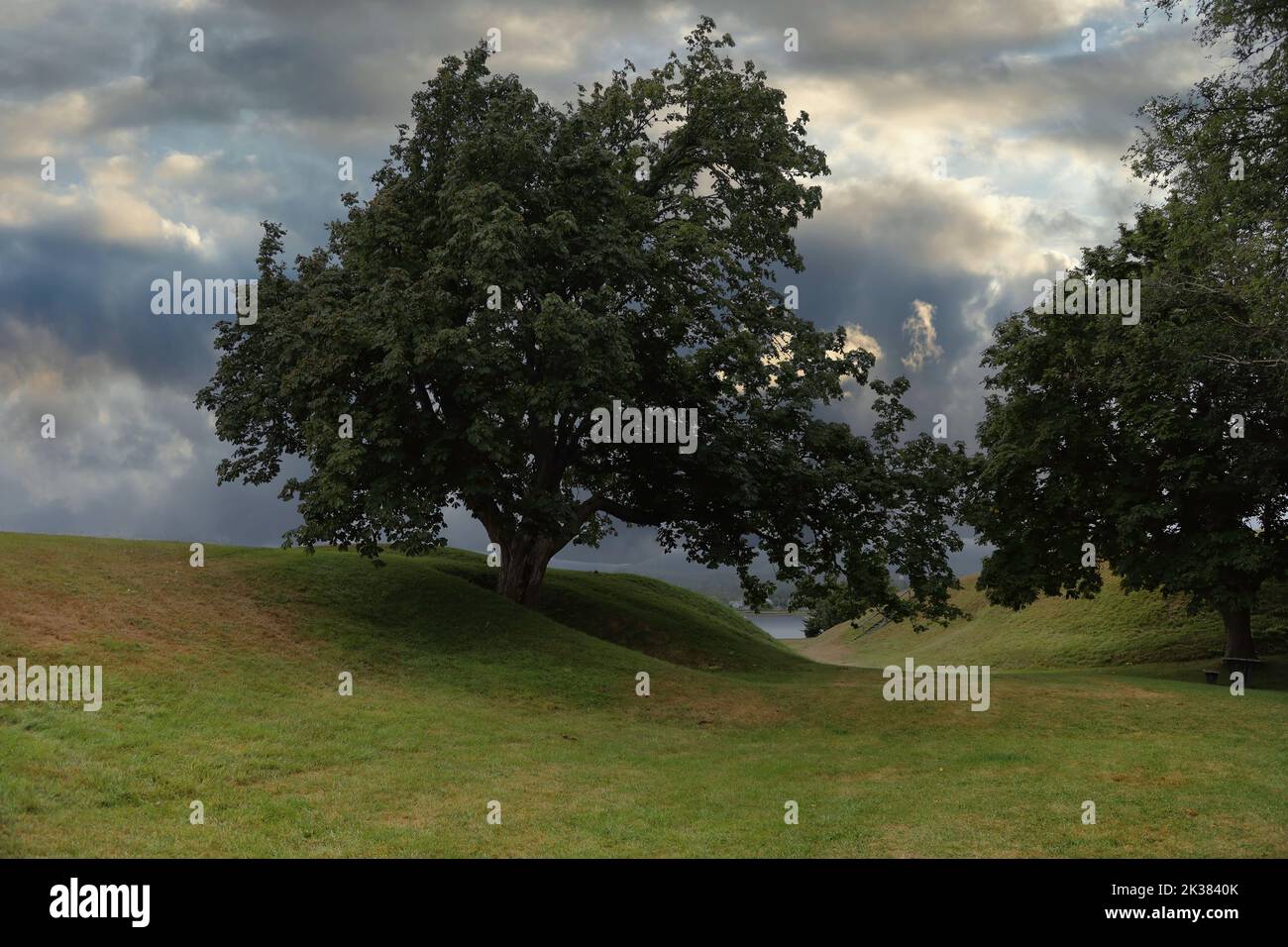 Particolare del sito storico nazionale di Fort Anne, Canada Foto Stock