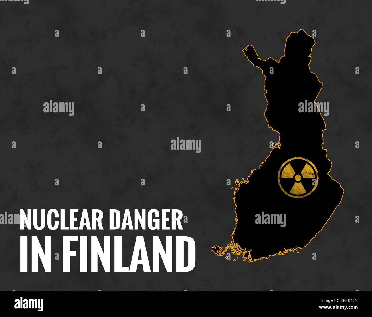 Rischio reale di una catastrofe nucleare in Finlandia, pericolo nucleare, sciopero nucleare in Finlandia, guerra nucleare Foto Stock